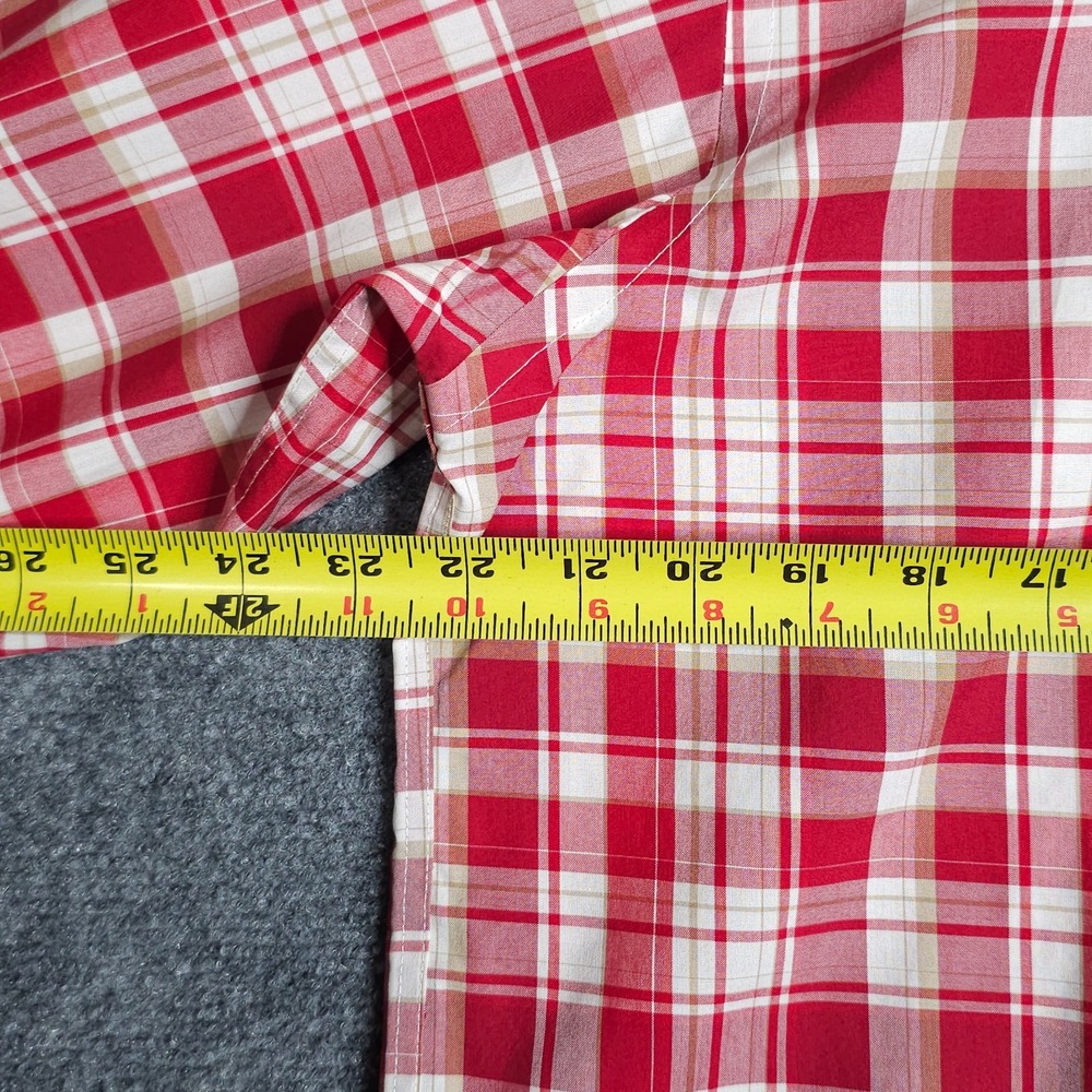 L.L. Bean Button Down Shirt Mens Medium Red Plaid Regular Fit Long Sleeve Preppy - Picture 6 of 8
